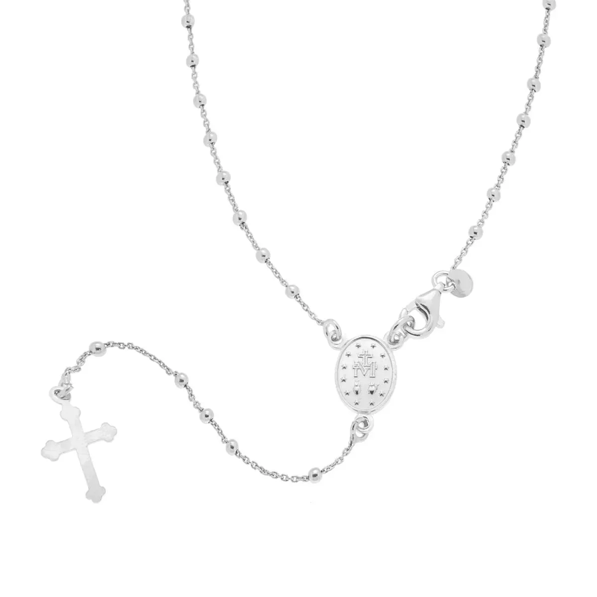 Ornamenta Rosario Collana Lunga Argento 925 45 cm