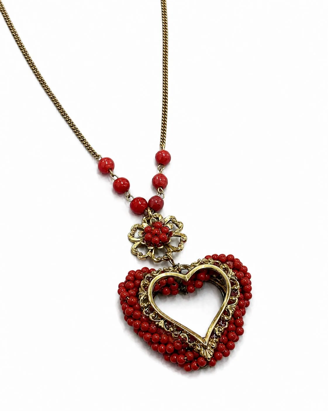 Rada Cuore Barocco Rosso collana rossa