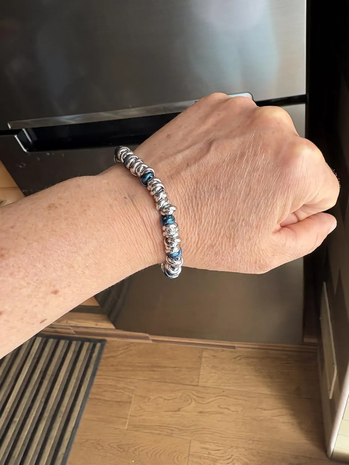 Dada Gioielli Bracciale Donna Anelli Blu Acciaio