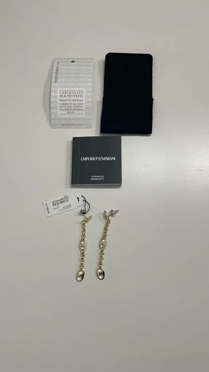 Emporio Armani Orecchini Donna Oro Caldo Bottone Acciaio