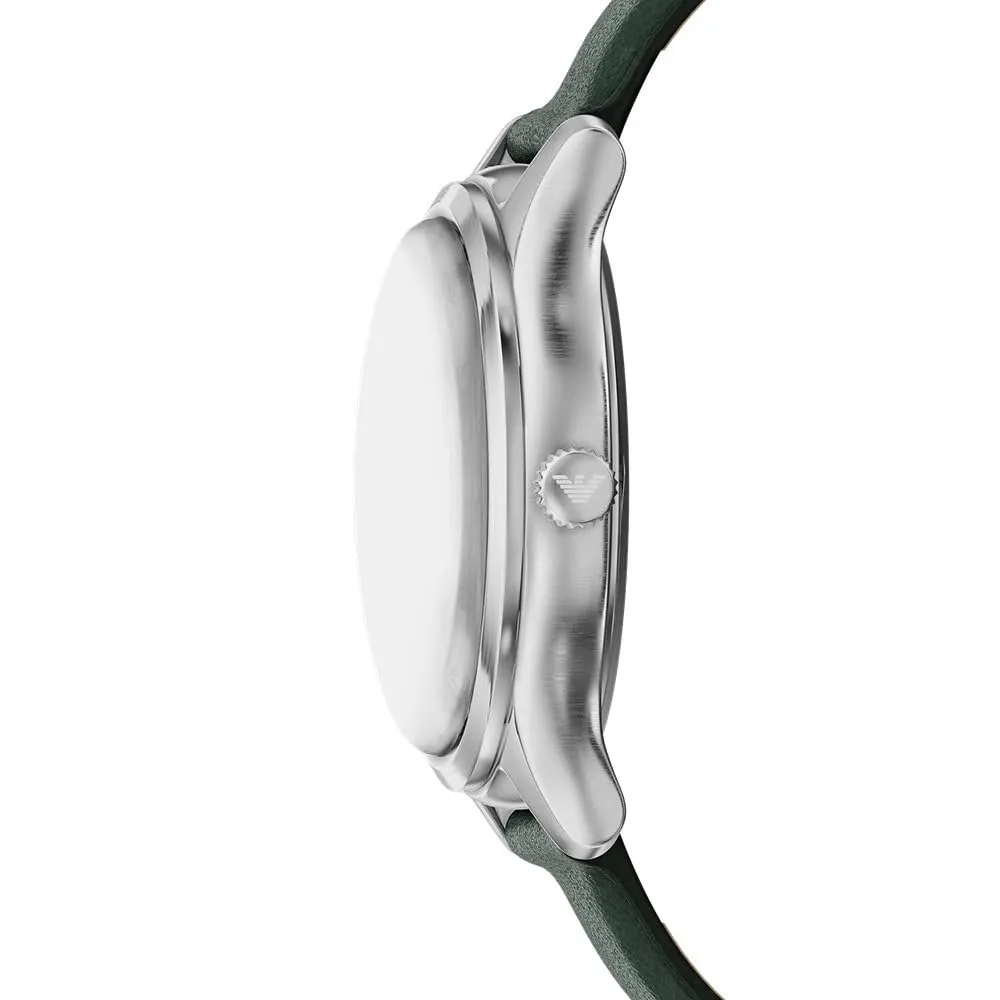 Emporio Armani AR11749 orologio uomo 41 mm pelle verde datario