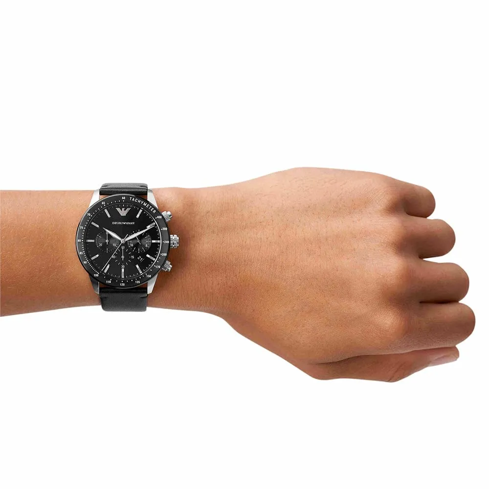 Emporio Armani orologio uomo nero e argento casual
