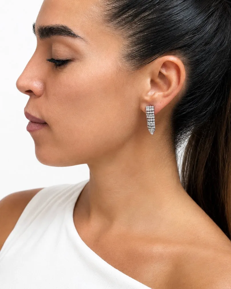 Rada Orecchini Cristalli Baguette e Strass Cristallo