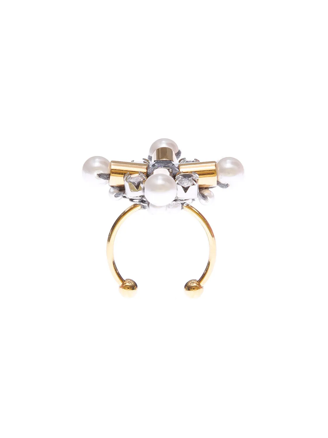 Rada Croce Anello Mix Metalli tubini oro perle