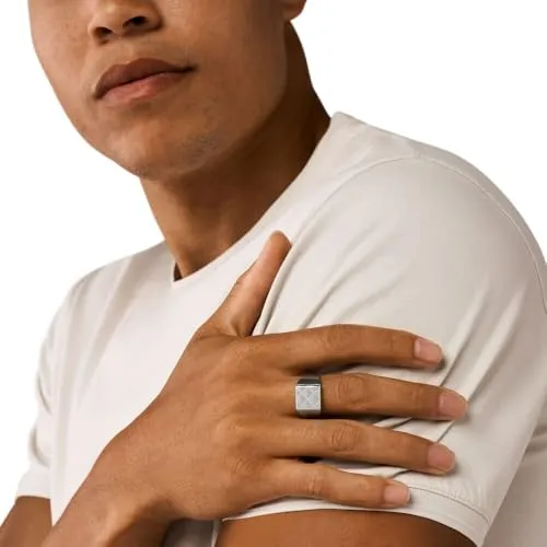 Emporio Armani Anello Uomo Sigillo Acciaio Misura 10