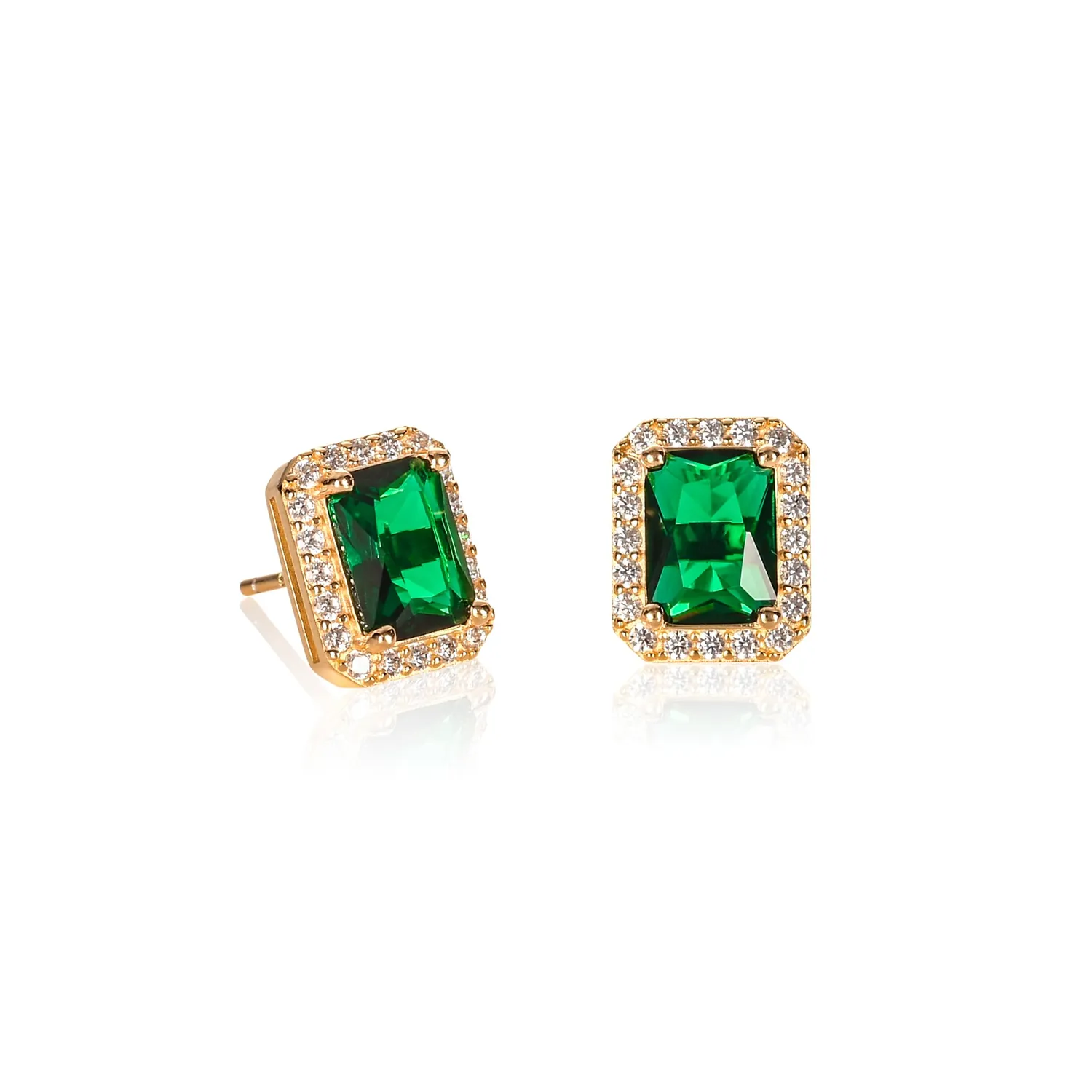 Diamond Treats Taglio Smeraldo Orecchini Blu Argento 925