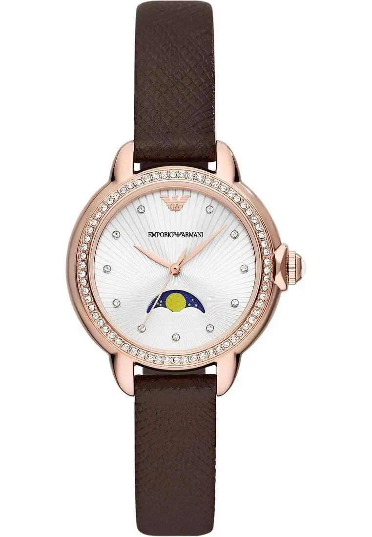 Emporio Armani Orologio Analogico Marrone Bianco