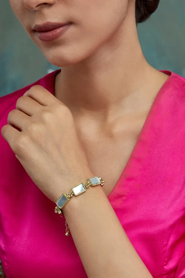House of Tuhina Minar Mirror Brick bracciale oro