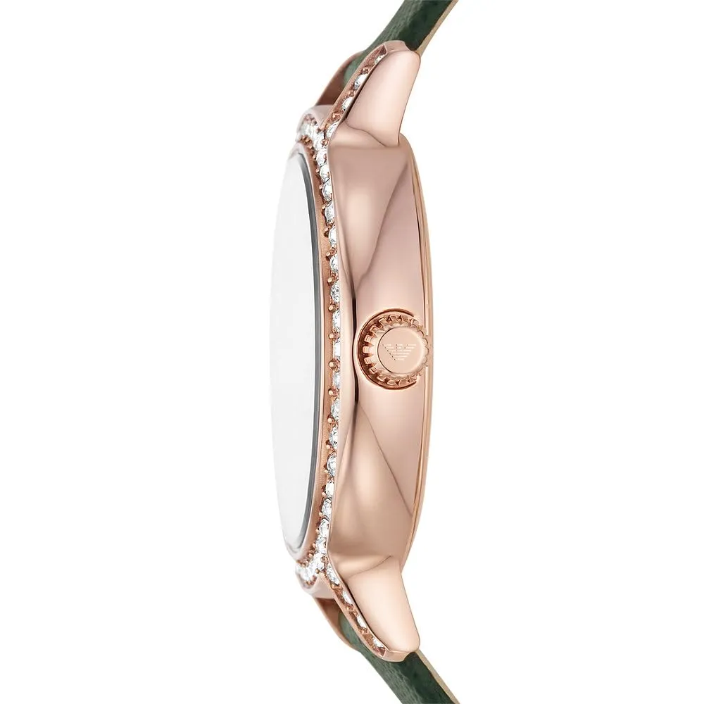 Emporio Armani Orologio Donna Verde Scuro Glitter
