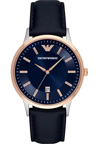 Emporio Armani Orologio Uomo Oro Rosa Blu 43 mm