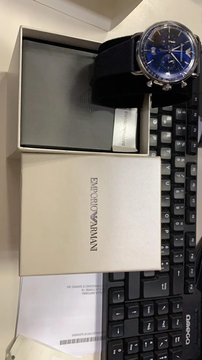 Emporio Armani orologio uomo carbone e nero