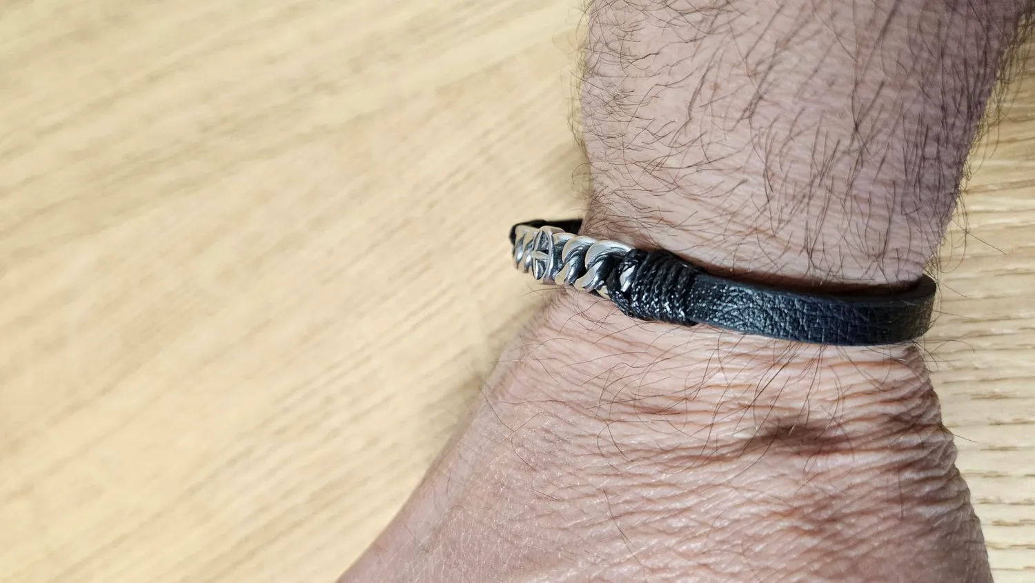 Dada Gioielli Bracciale Uomo Rosa Venti Pelle Acciaio