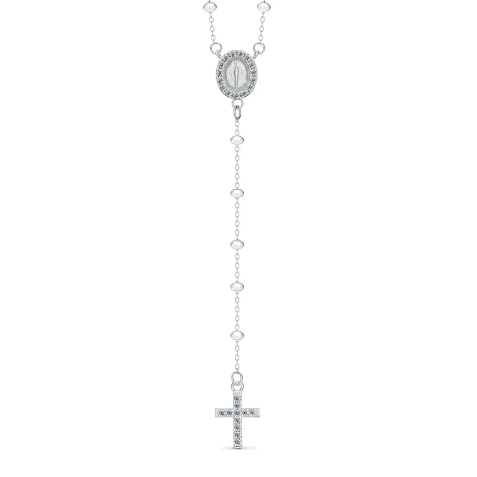 Dada Gioielli Rosario Collana Acciaio Argento Unisex Croce