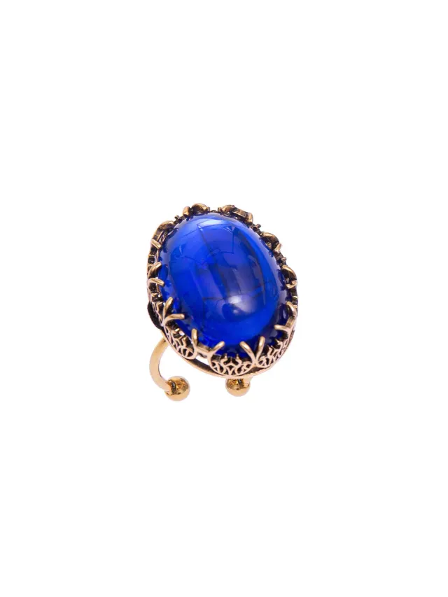 Radà Cabochon Maxi anello vetro colorato metallo