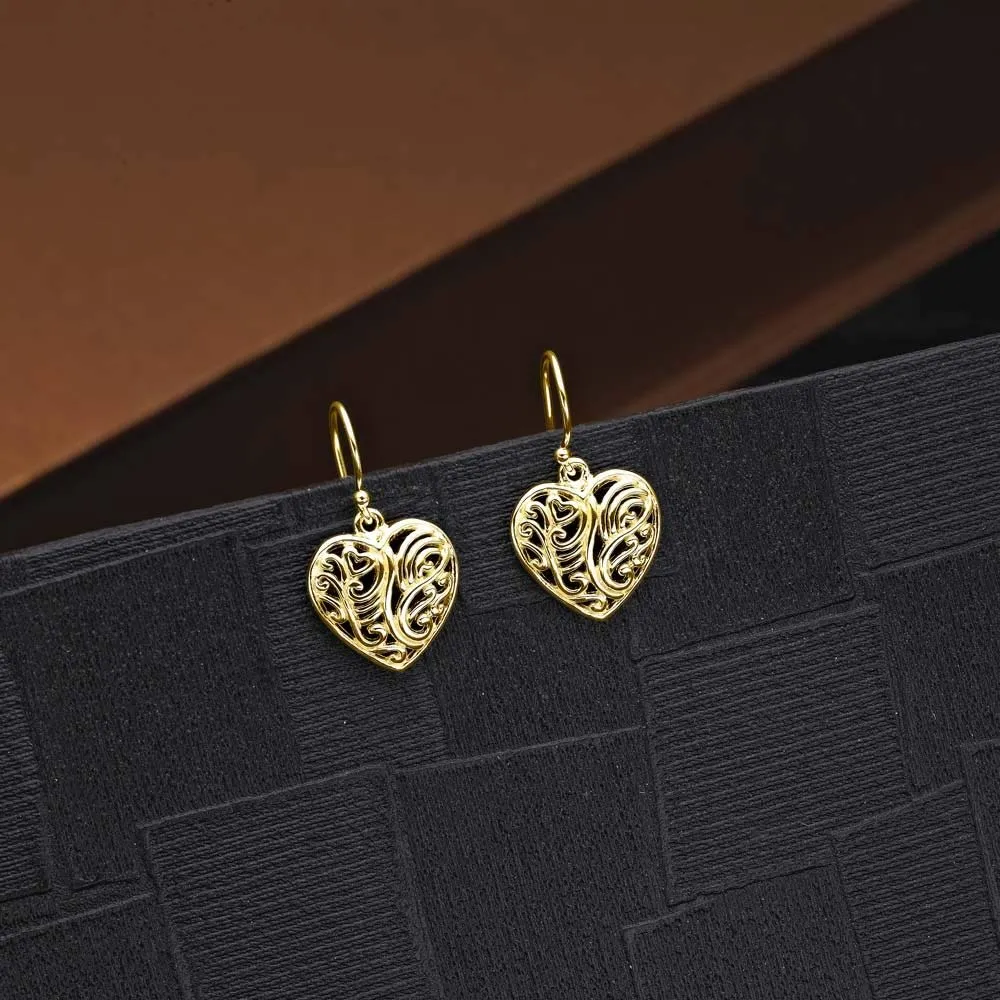 Diamond Treats Orecchini Cuore Oro Pendenti Argento 925