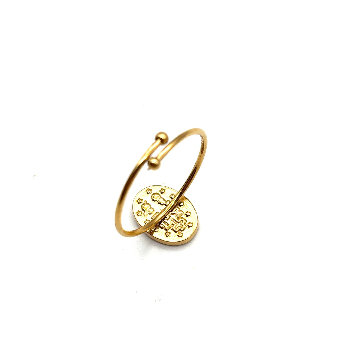 Ornamenta Medaglia Miracolosa anello sottile oro regolabile
