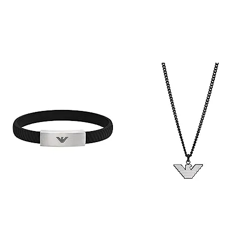 Emporio Armani set bracciali uomo acciaio argentato