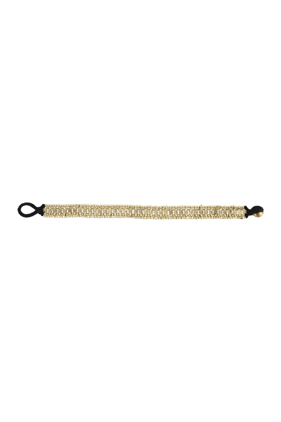 House of Tuhina Marina bracciale Moon Gold tessuto