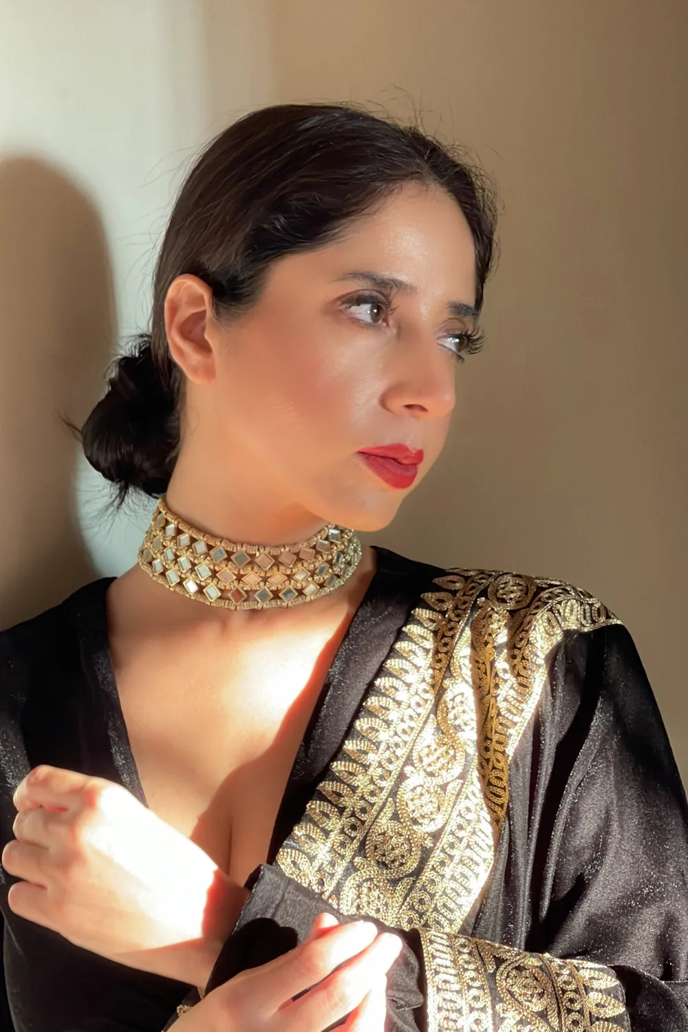 House of Tuhina Mirror Mumtaz choker oro specchi