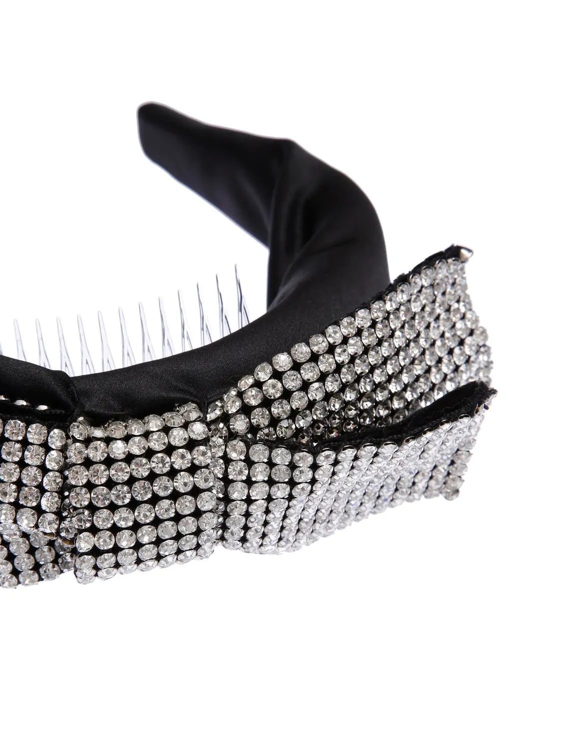 Rada Fiocco cerchietto nero in raso con strass