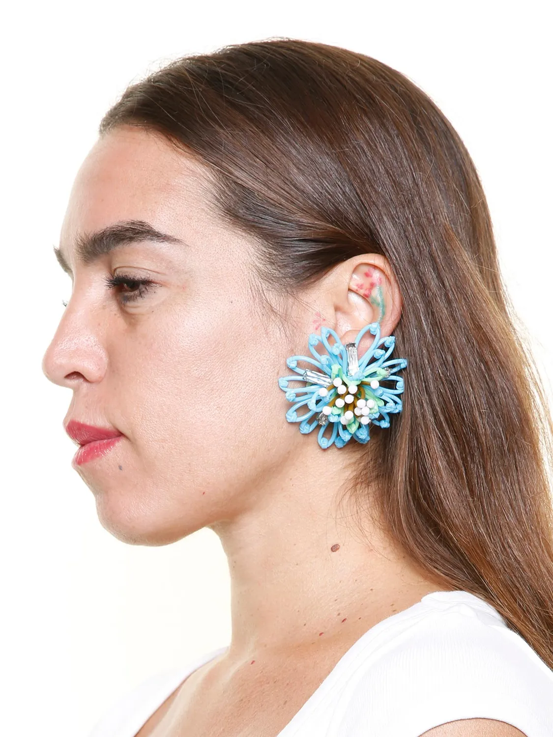 Rada Orecchini Fiore in Plastica orecchini clip turchese verde