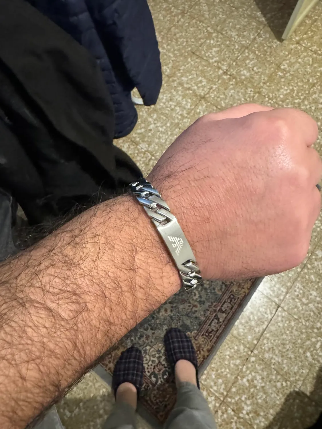 Emporio Armani Bracciale Uomo Acciaio Argento Maglie