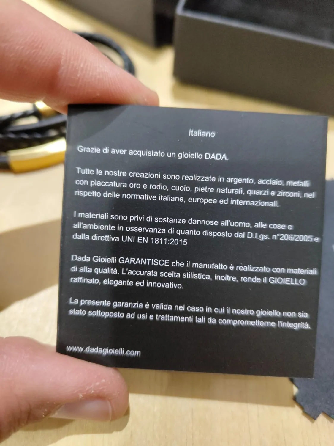 Dada Gioielli Bracciale Uomo Pelle Acciaio Oro