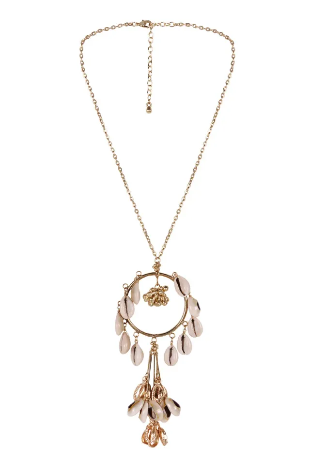 House of Tuhina Shell collana Bloom Gold fatta a mano