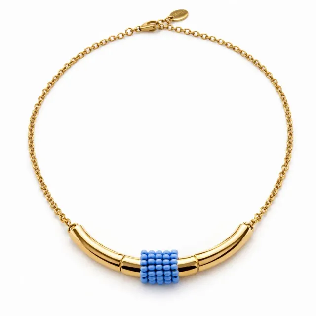 Rada Collana Decoro Perline collana dorata catena sottile