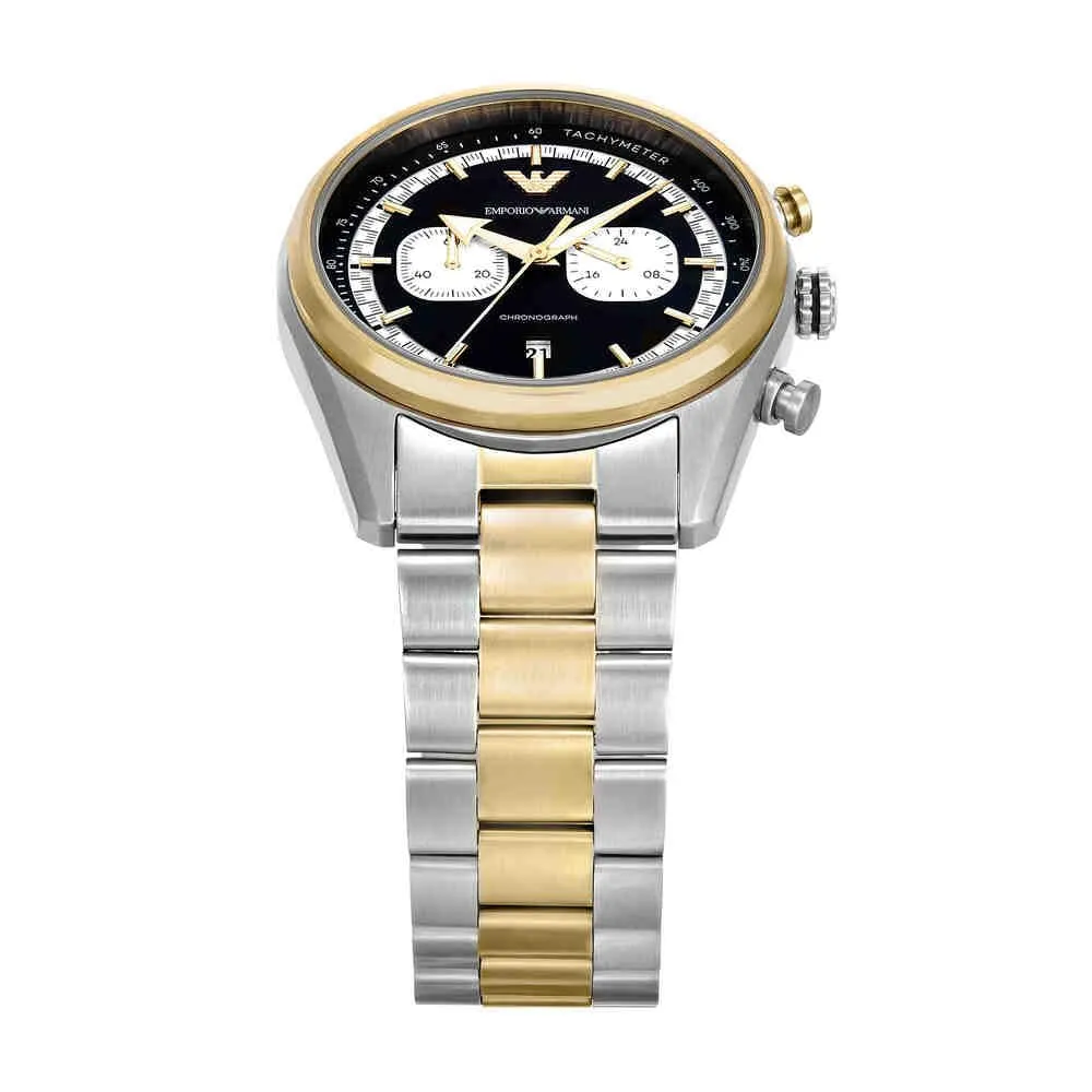Emporio Armani orologio uomo argento e oro