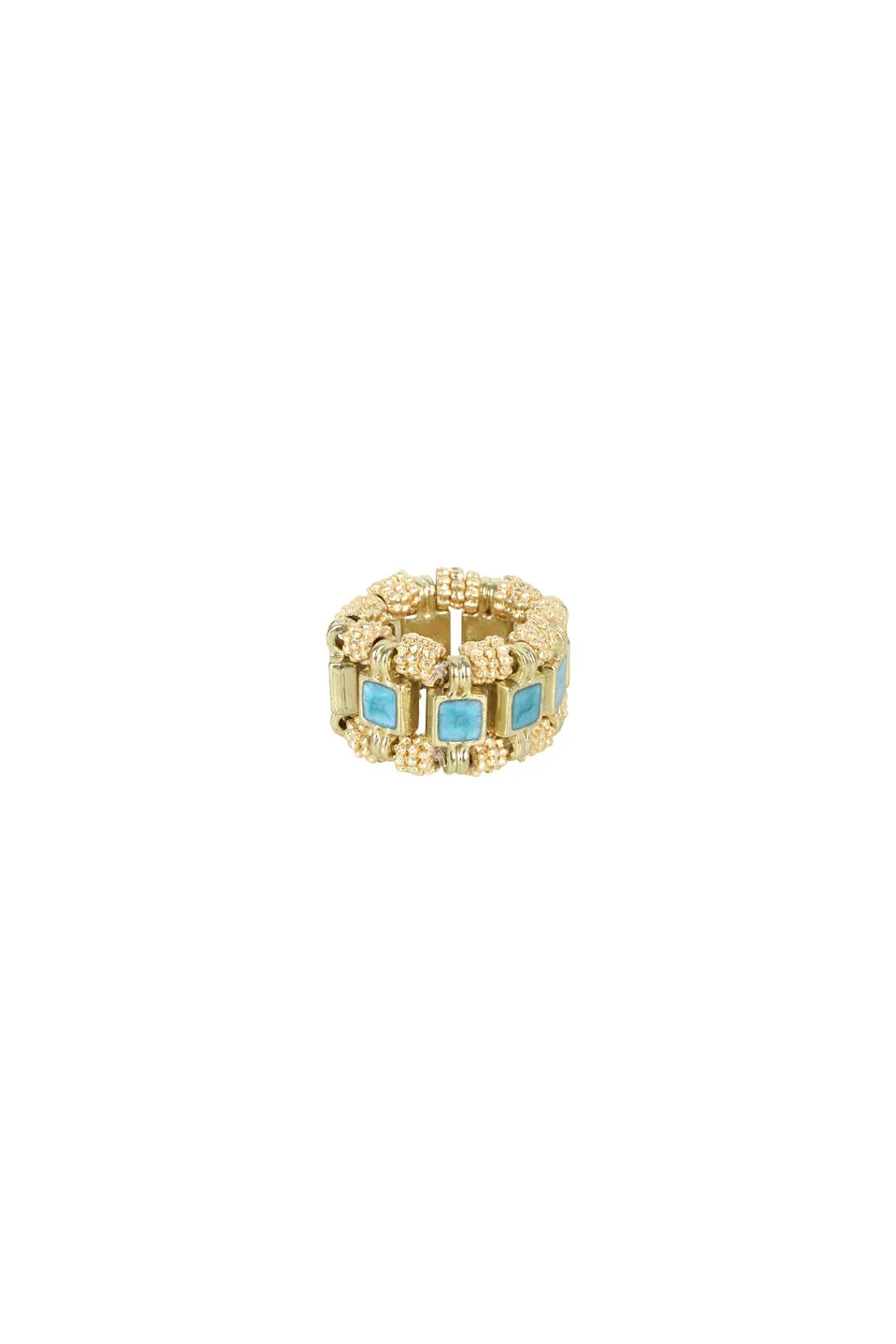 House of Tuhina Padma anello blu acqua fatto a mano