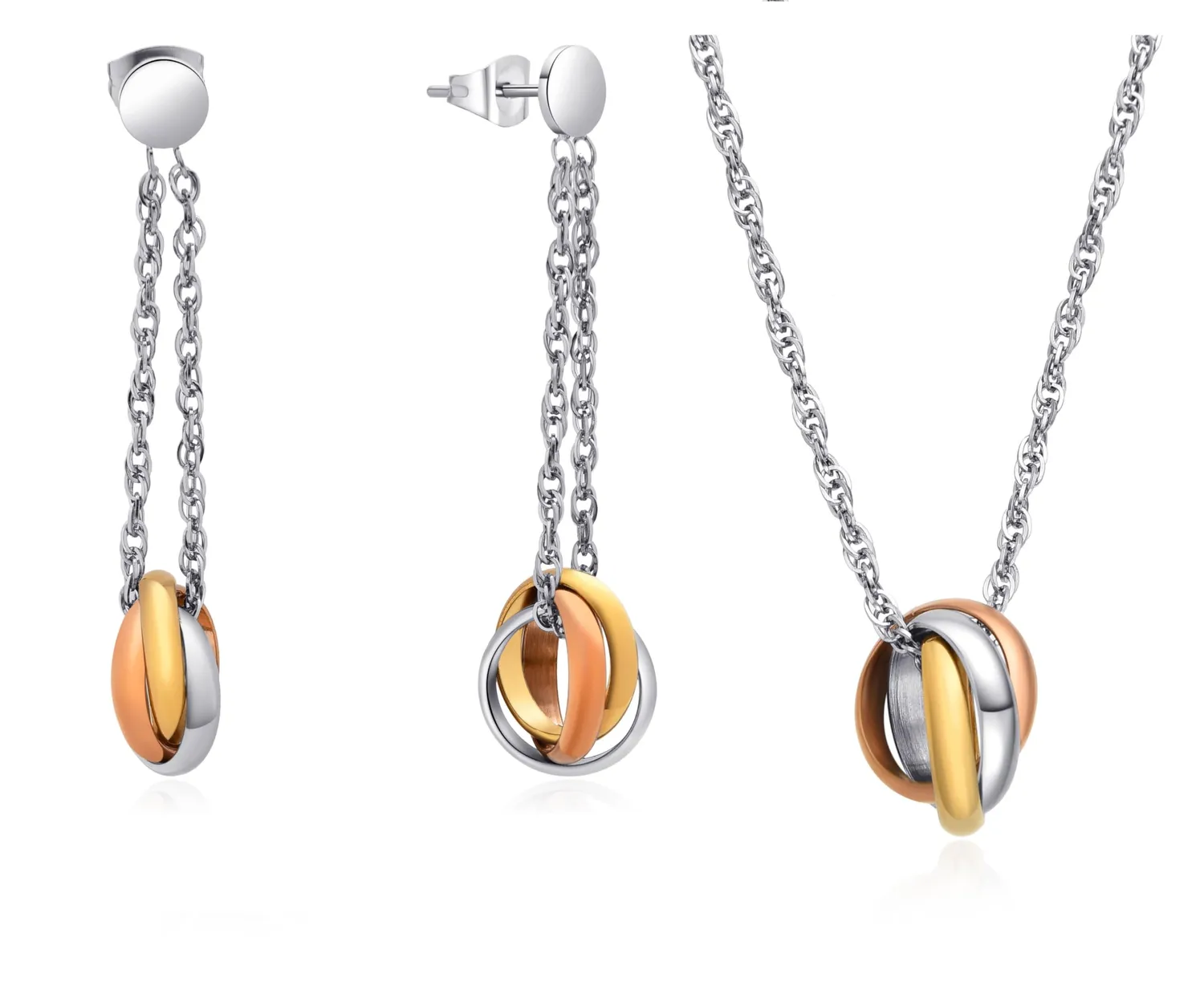 Dada Gioielli Trilogy bracciale anelli 12mm acciaio donna