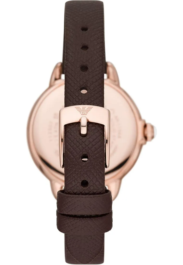 Emporio Armani Orologio Analogico Marrone Bianco