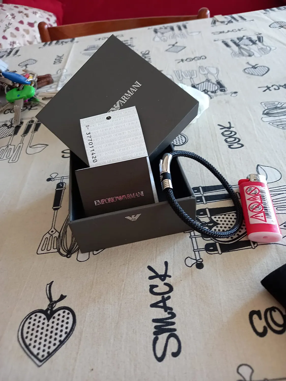 Emporio Armani bracciale uomo argento acciaio