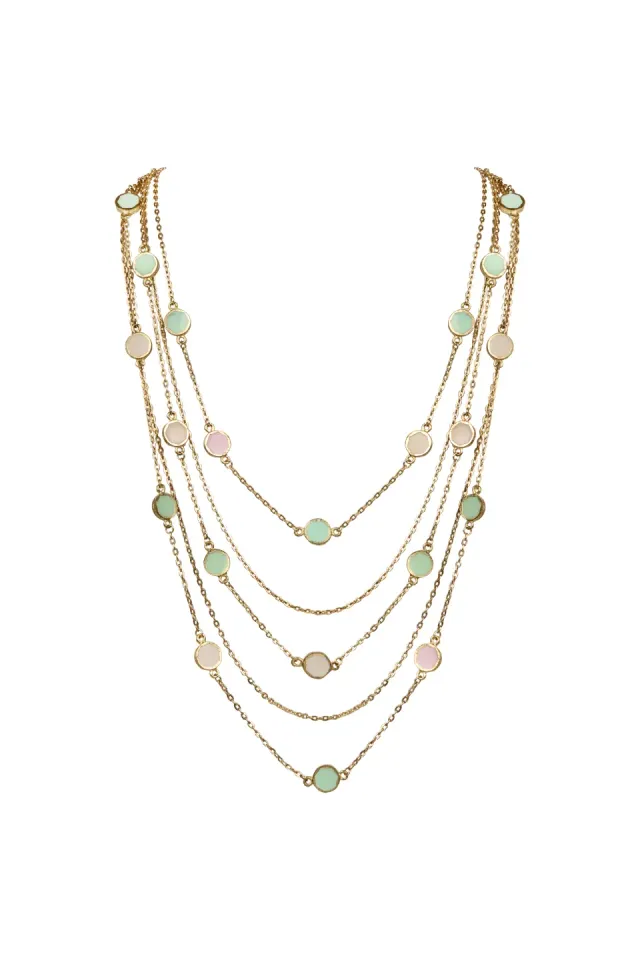 House of Tuhina Round Enamel collana multistrato