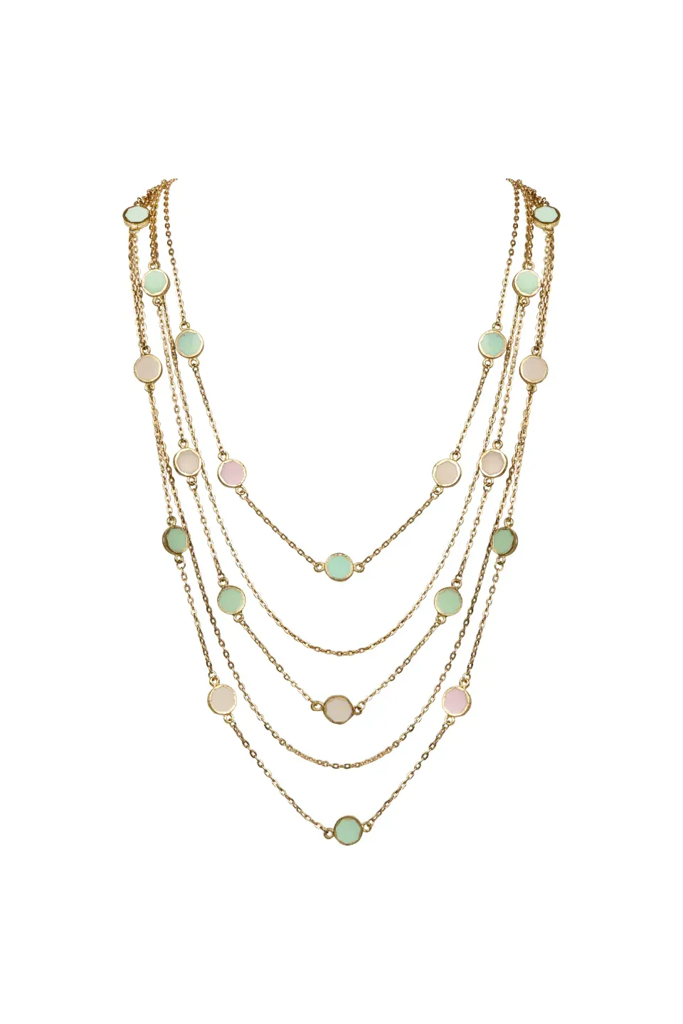 House of Tuhina Round Enamel collana multistrato