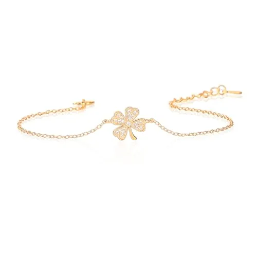 Diamond Treats bracciale quadrifoglio argento oro giallo