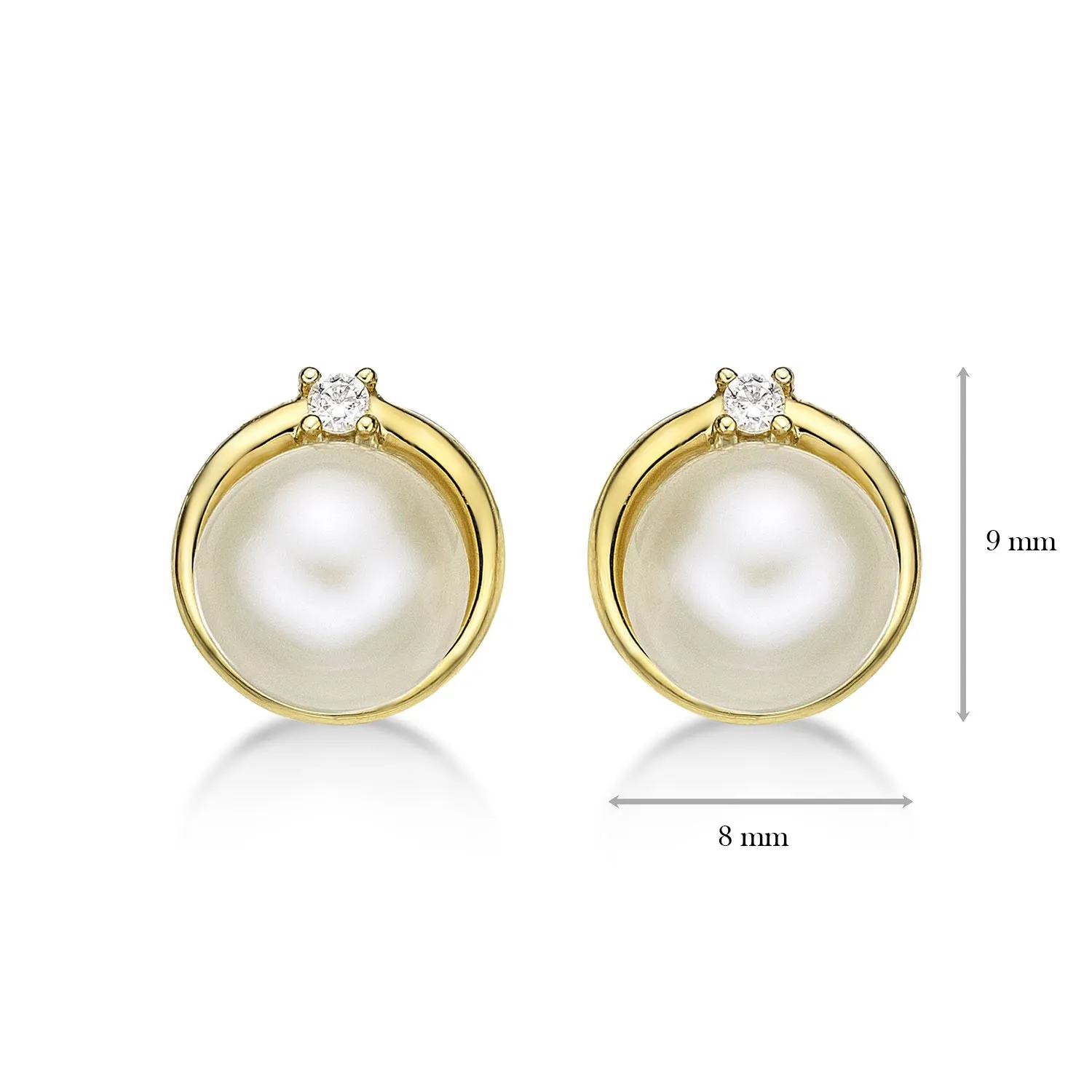 Diamond Treats orecchini perle oro giallo 9 carati