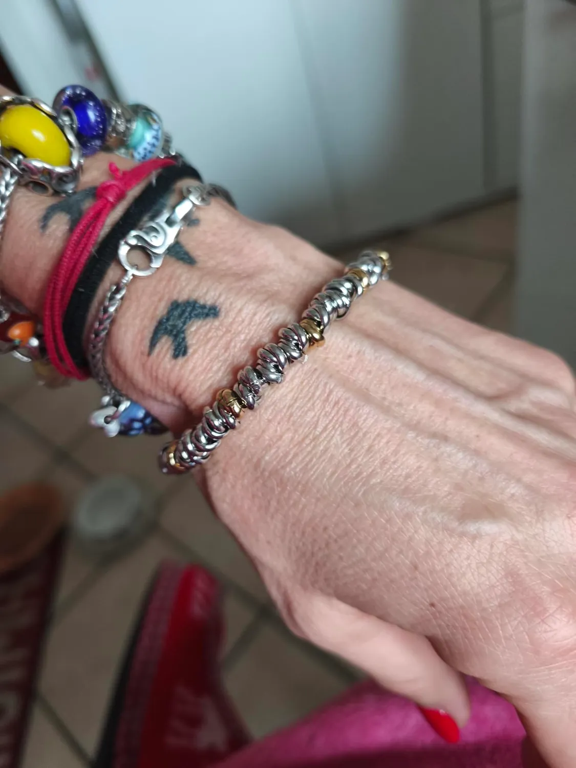 Dada Gioielli Bracciale Donna Anelli Blu Acciaio