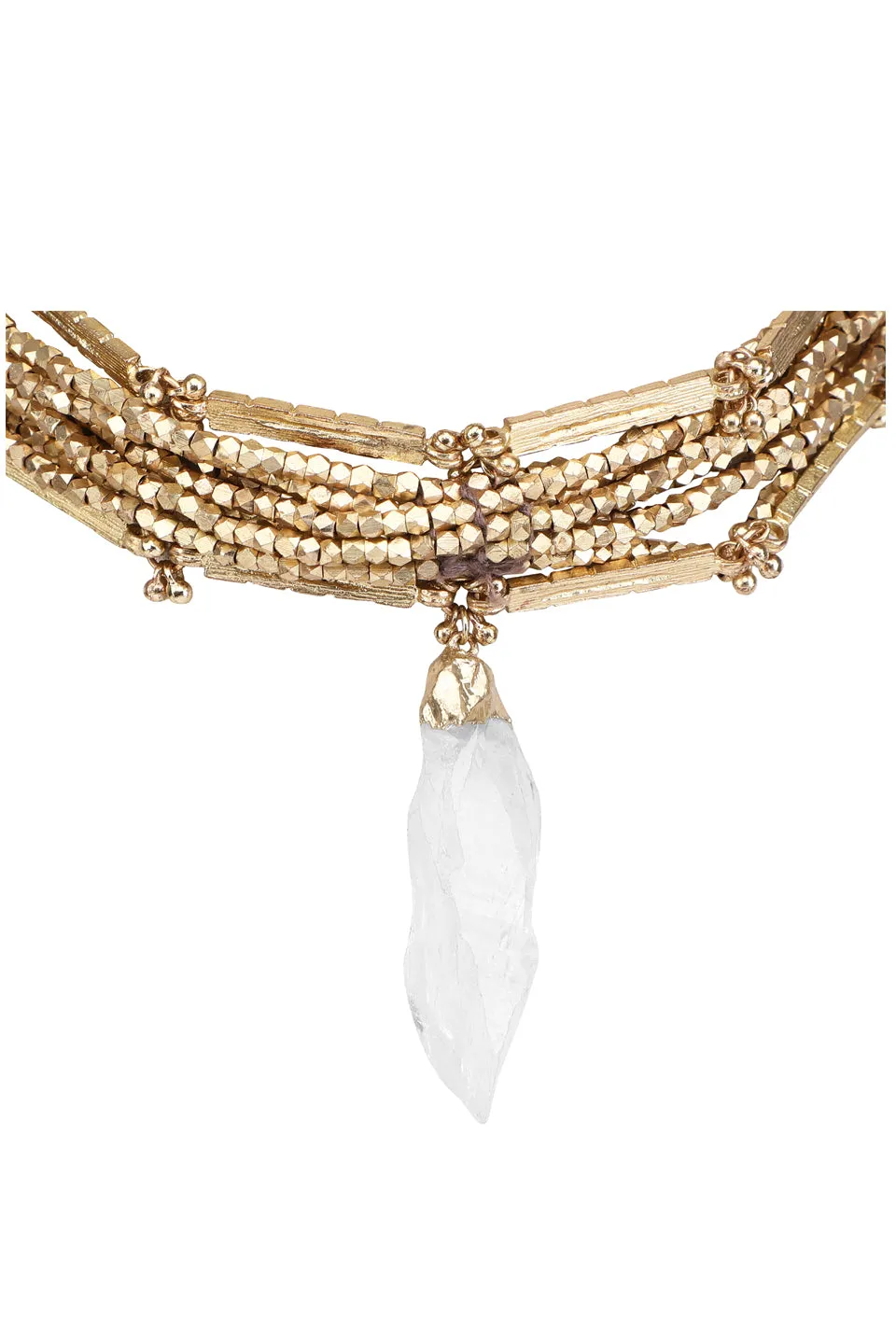 House of Tuhina Multi Layer choker pietre oro