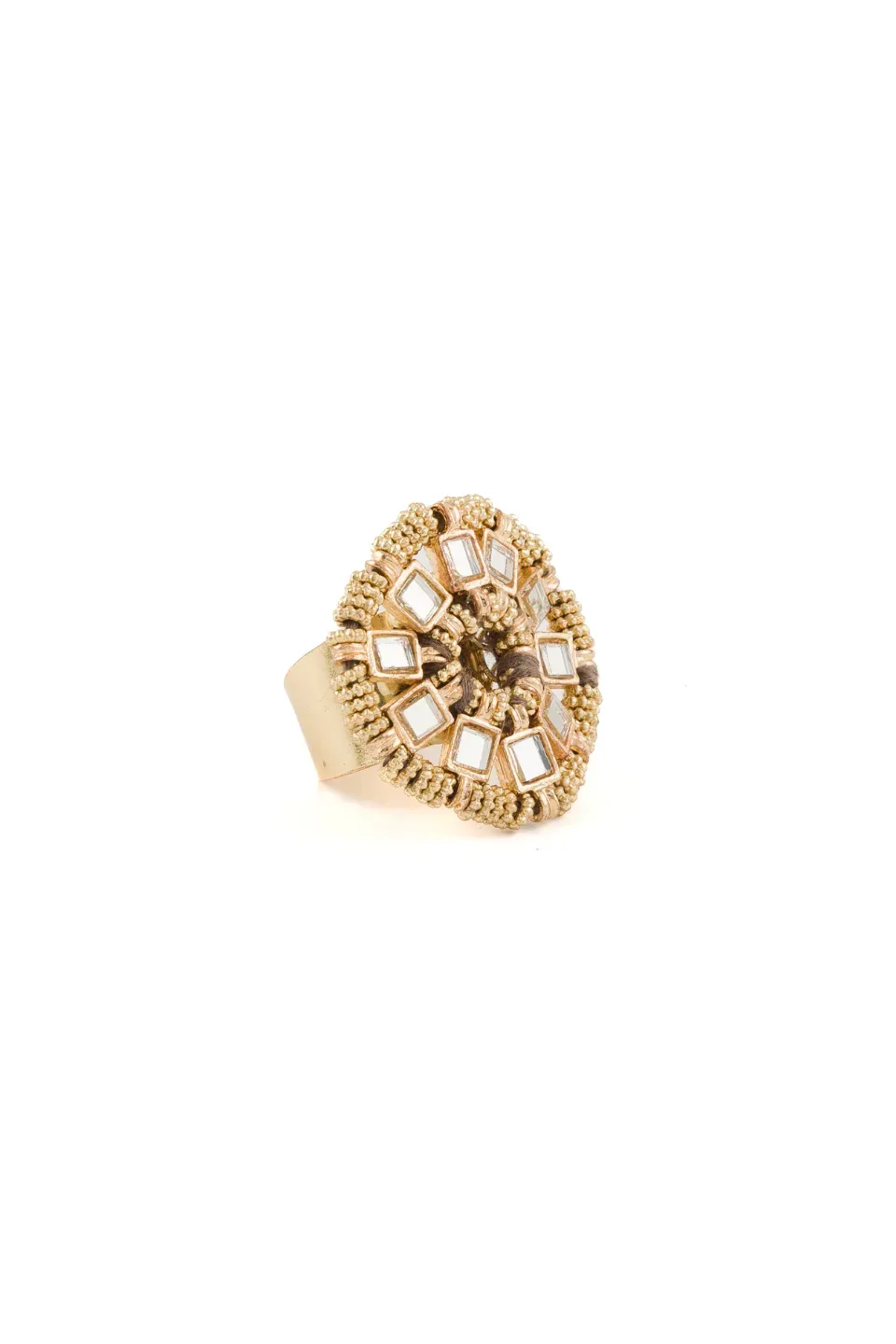 House of Tuhina Mirror Saar anello specchio oro argento
