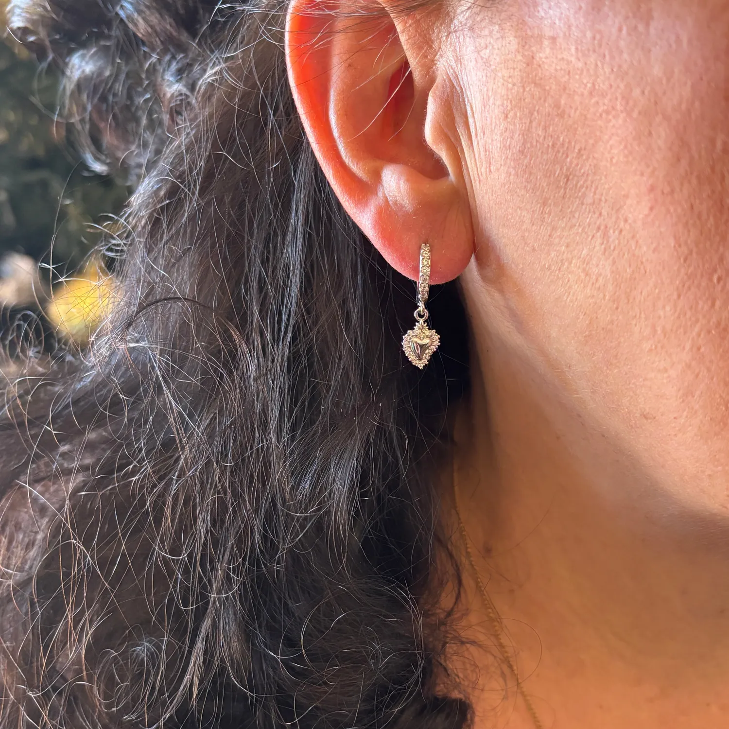 Ornamenta cuore pendenti orecchini acciaio argento