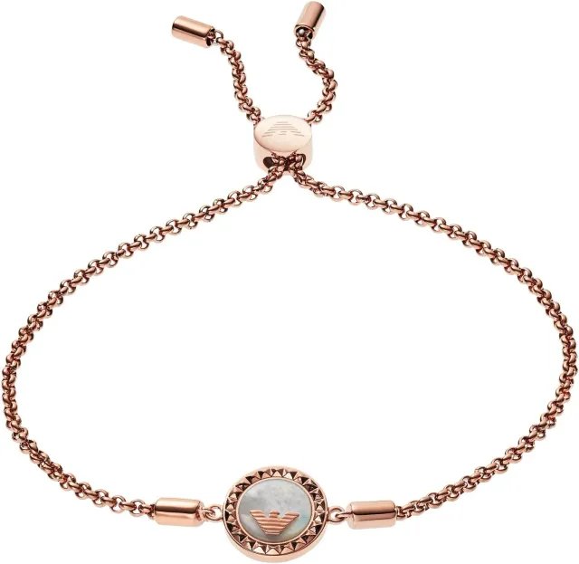 Emporio Armani bracciale donna acciaio oro rosa argento regolabile