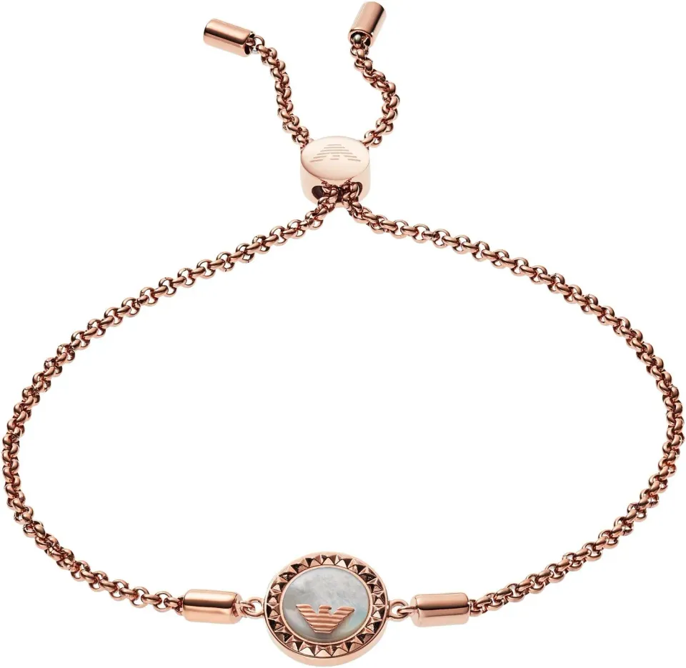 Emporio Armani bracciale donna acciaio oro rosa argento regolabile