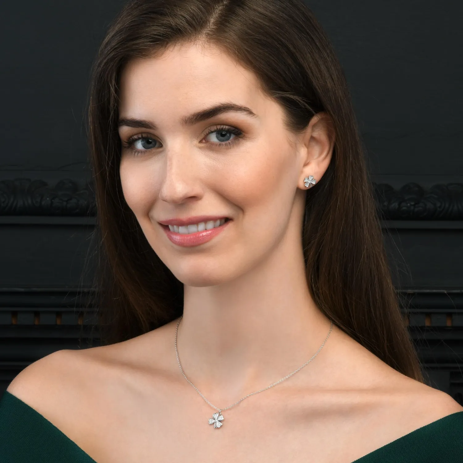Diamond Treats collana quadrifoglio argento 925 donna