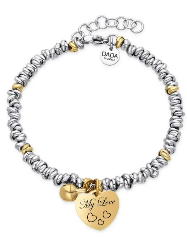 Dada Gioielli Amore Campanella e Cuore bracciale oro e oro