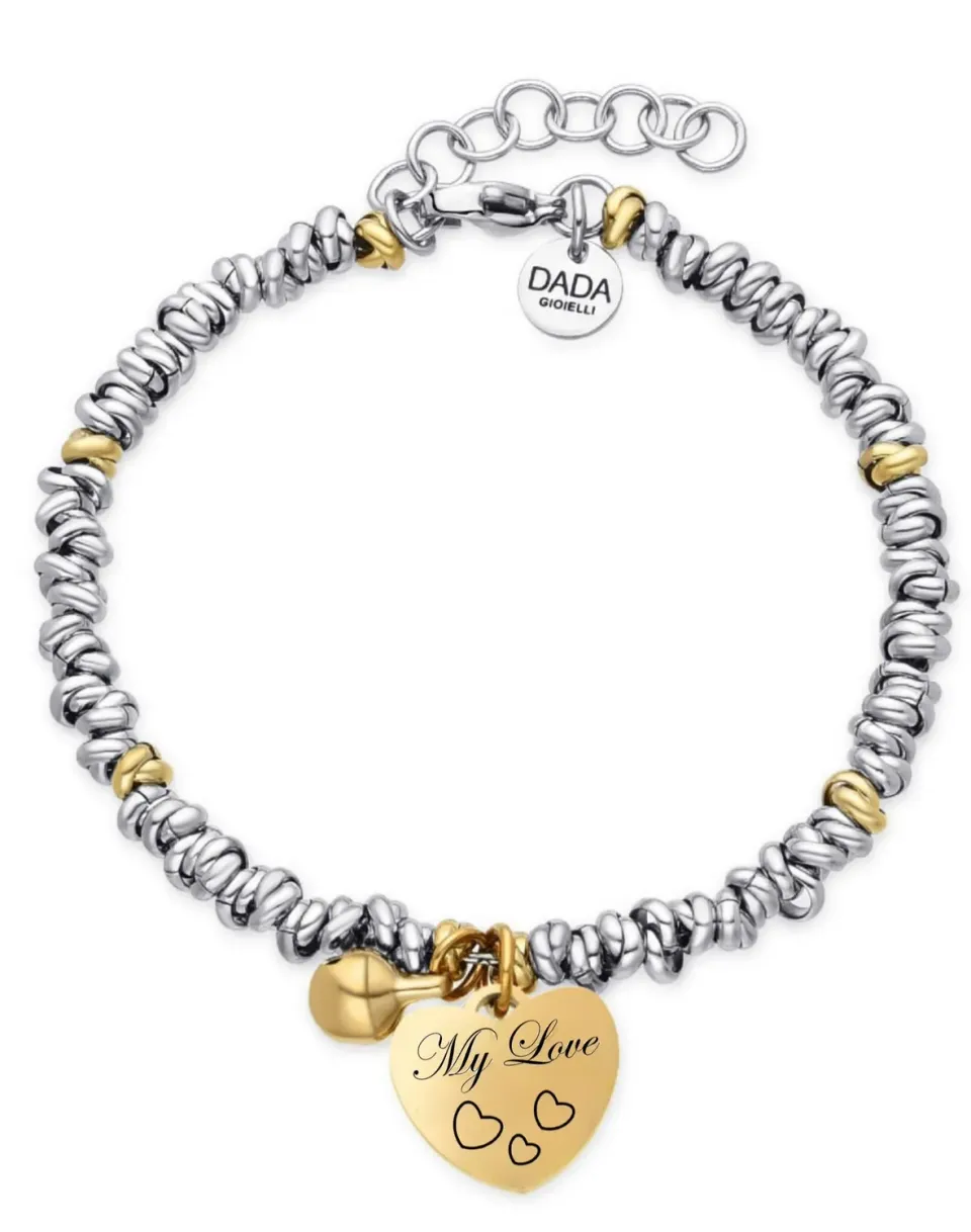 Dada Gioielli Amore Campanella e Cuore bracciale oro e oro