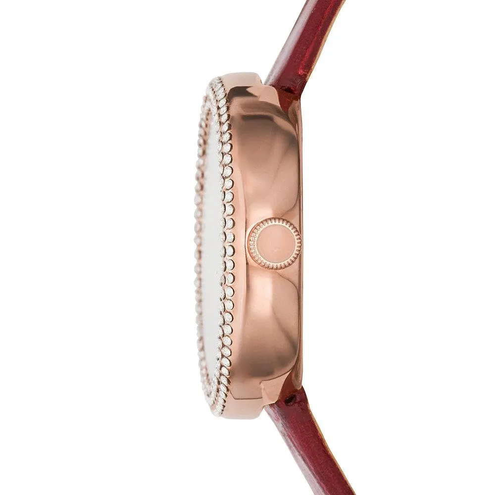 Emporio Armani AR11357 orologio donna madreperla pelle rossa 30 mm