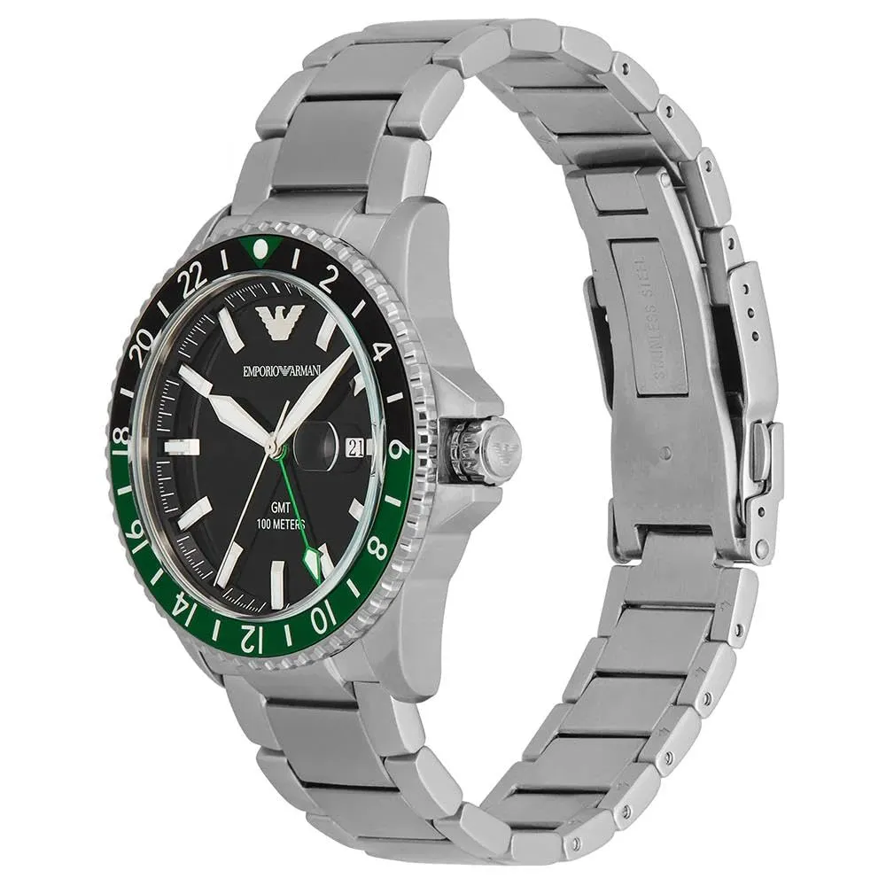 Emporio Armani orologio uomo argento nero 42 mm quarzo
