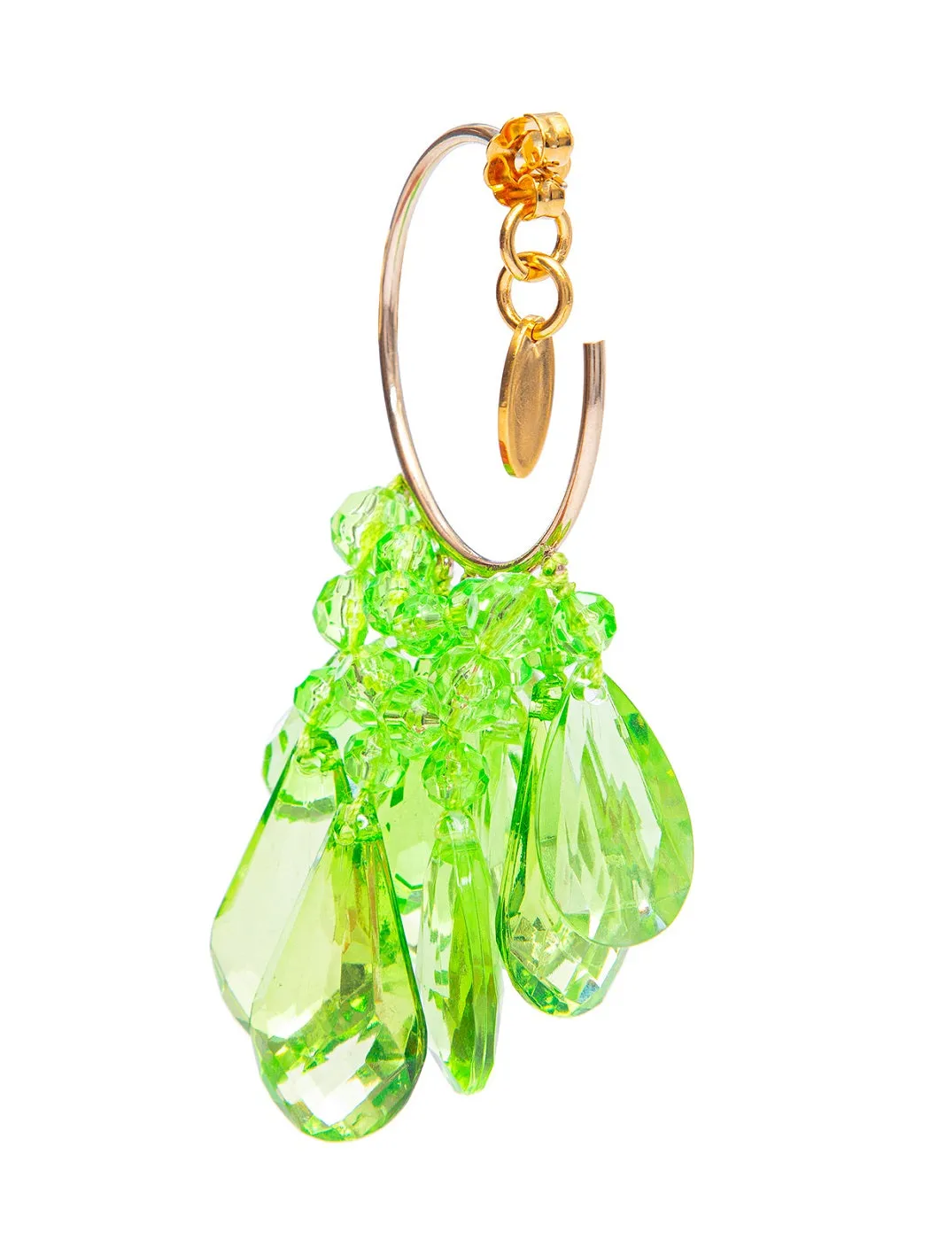 Rada Anella Orecchini a Cerchio Verde con Perle